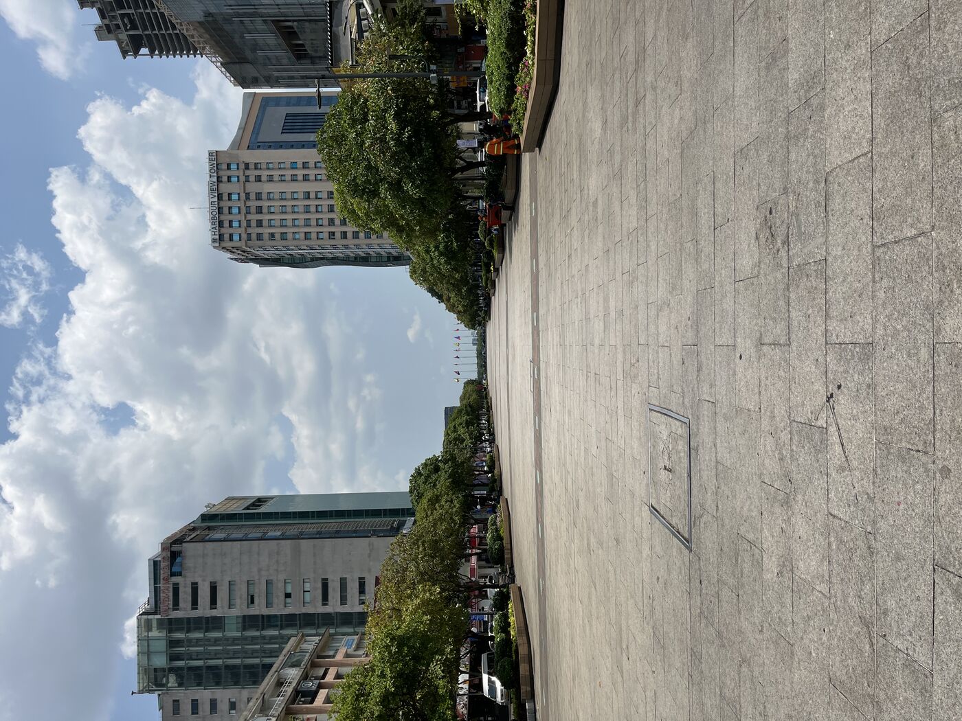 Looking up the street