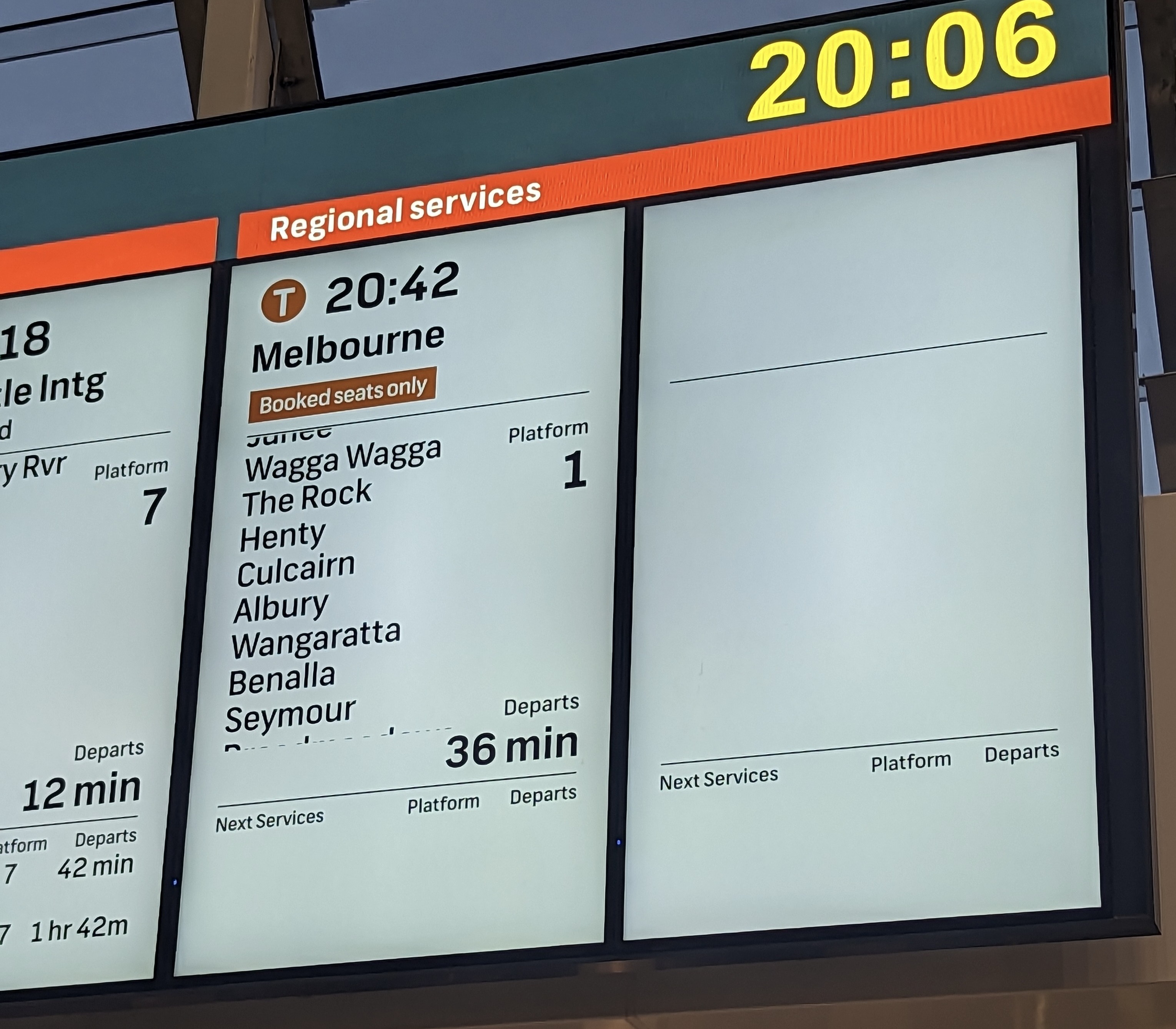 Train info board at central station